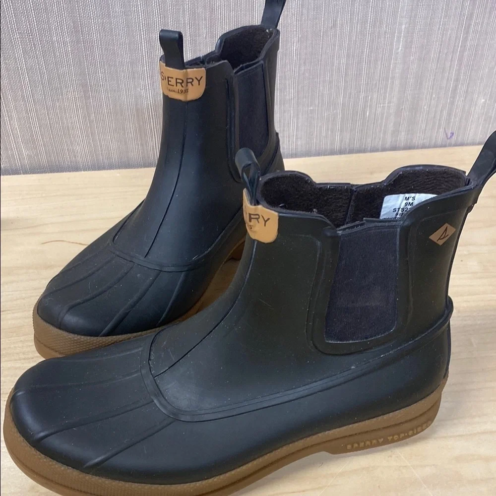 Sperry‎ Black and Brown Cold Bay Chukka Rubber Duck Boots size men’s 9